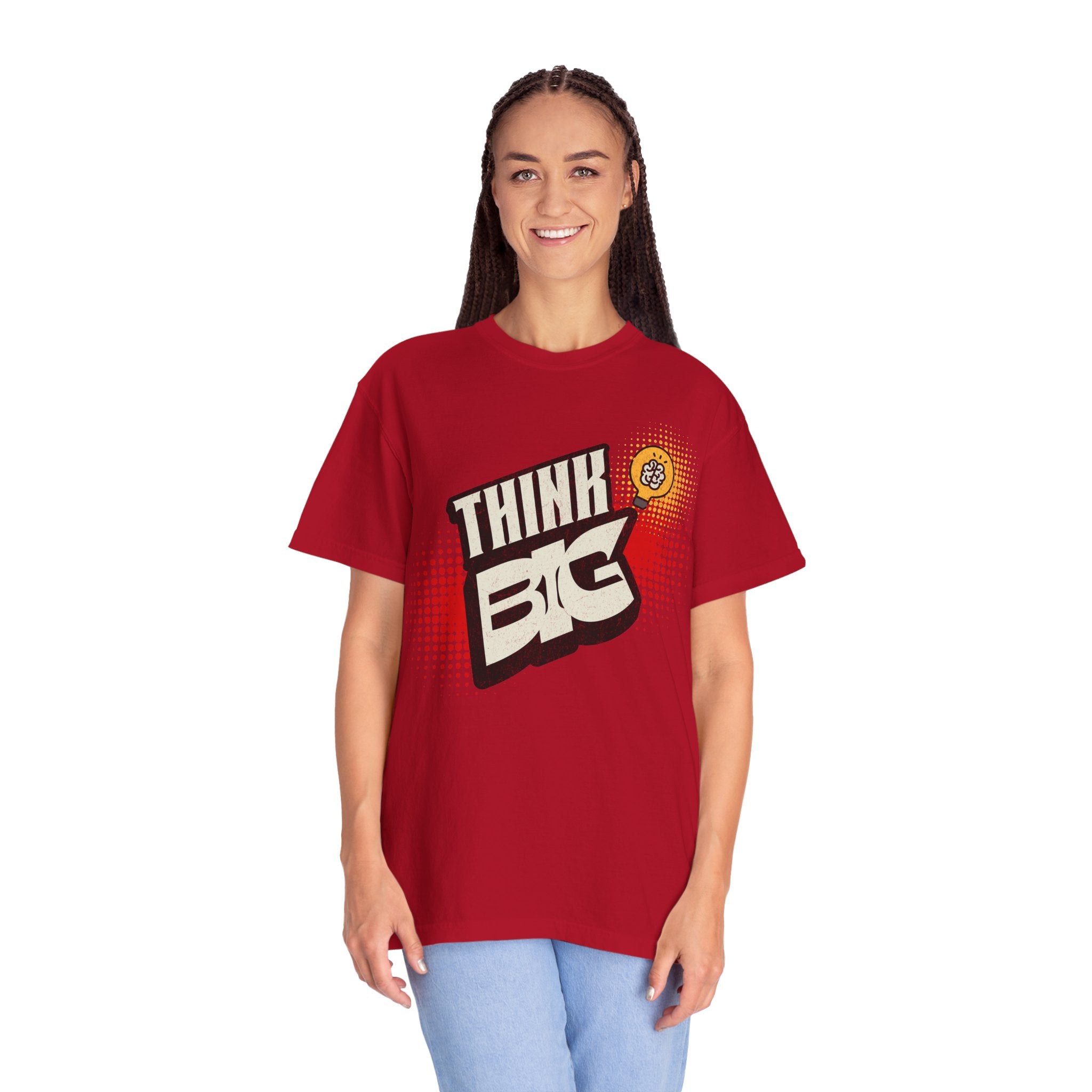 Think Big Graphic Tee — Retro Pop Art Motivational T‑Shirt