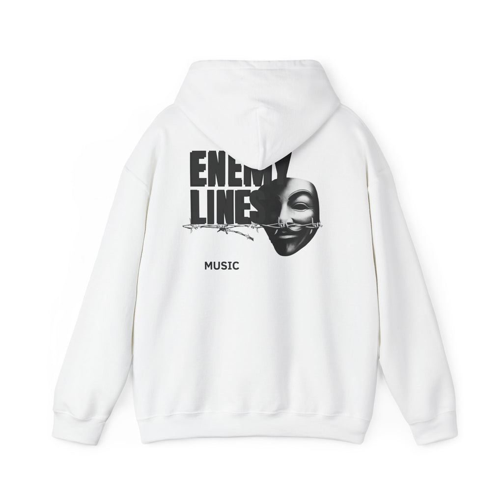 Enemy Lines Music Hoodie (WHITE) — Graphic Band Logo Pullover