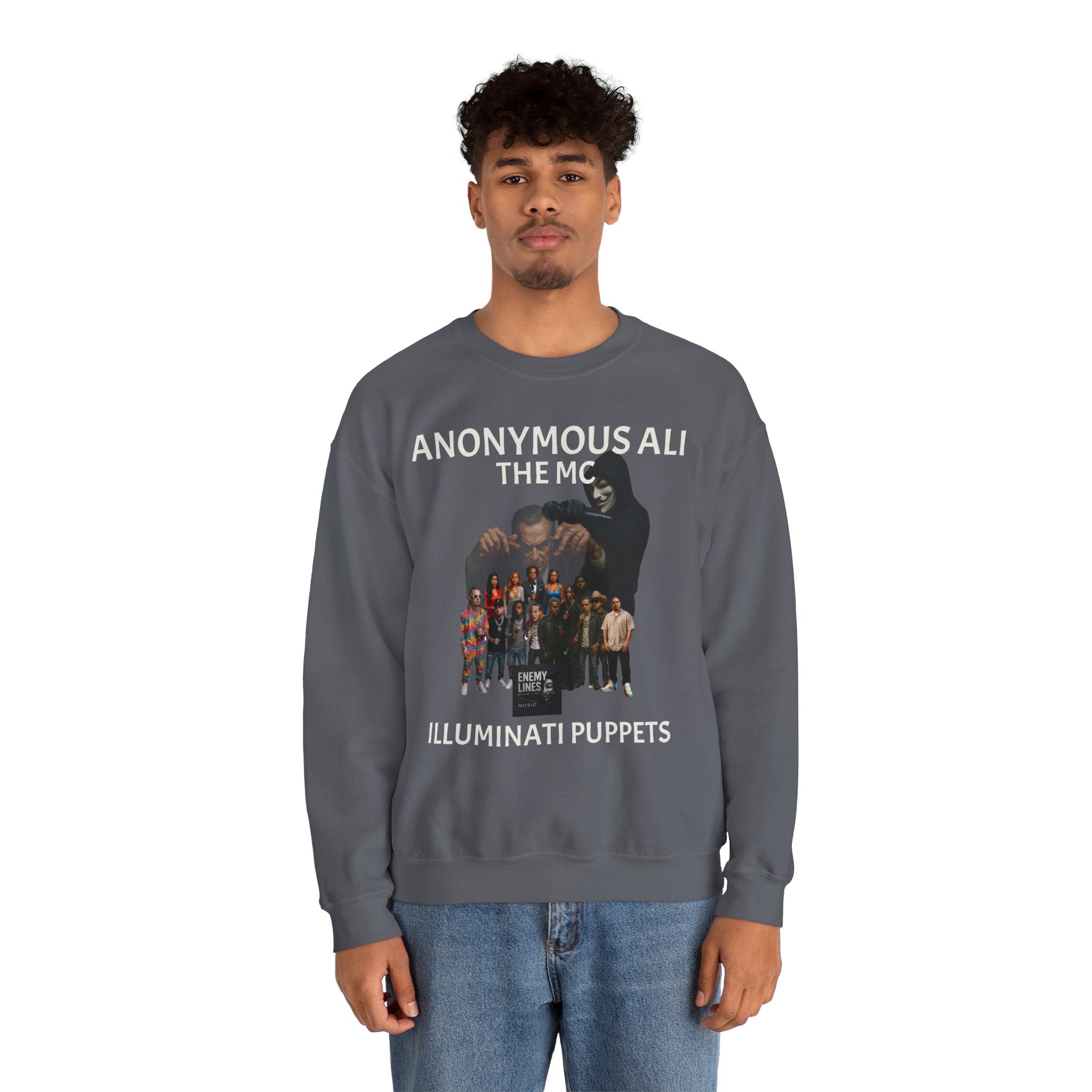Anonymous Ali The Illuminati Puppets Crewneck Sweatshirt