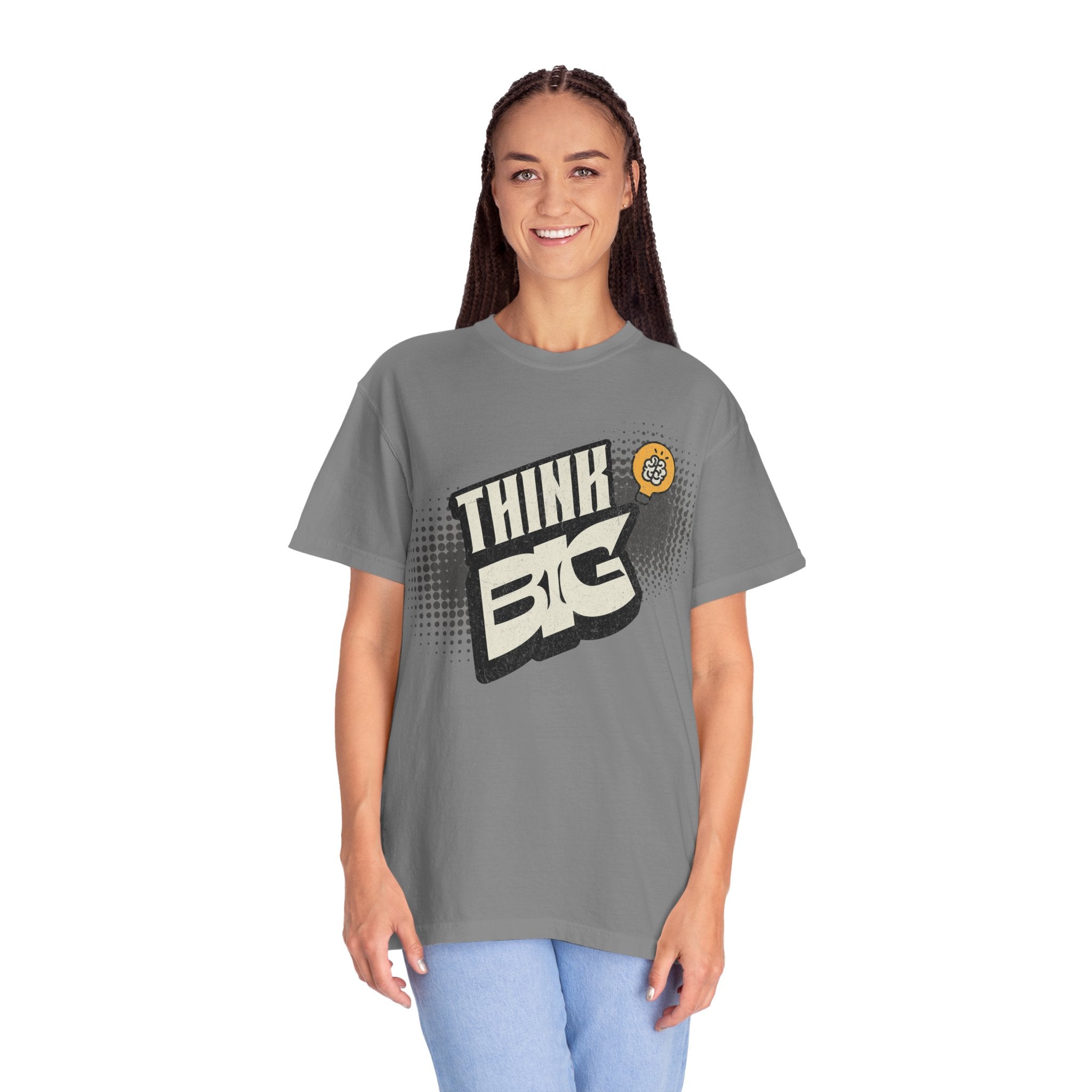 Think Big Graphic T-Shirt — Retro Comic Motivational Tee