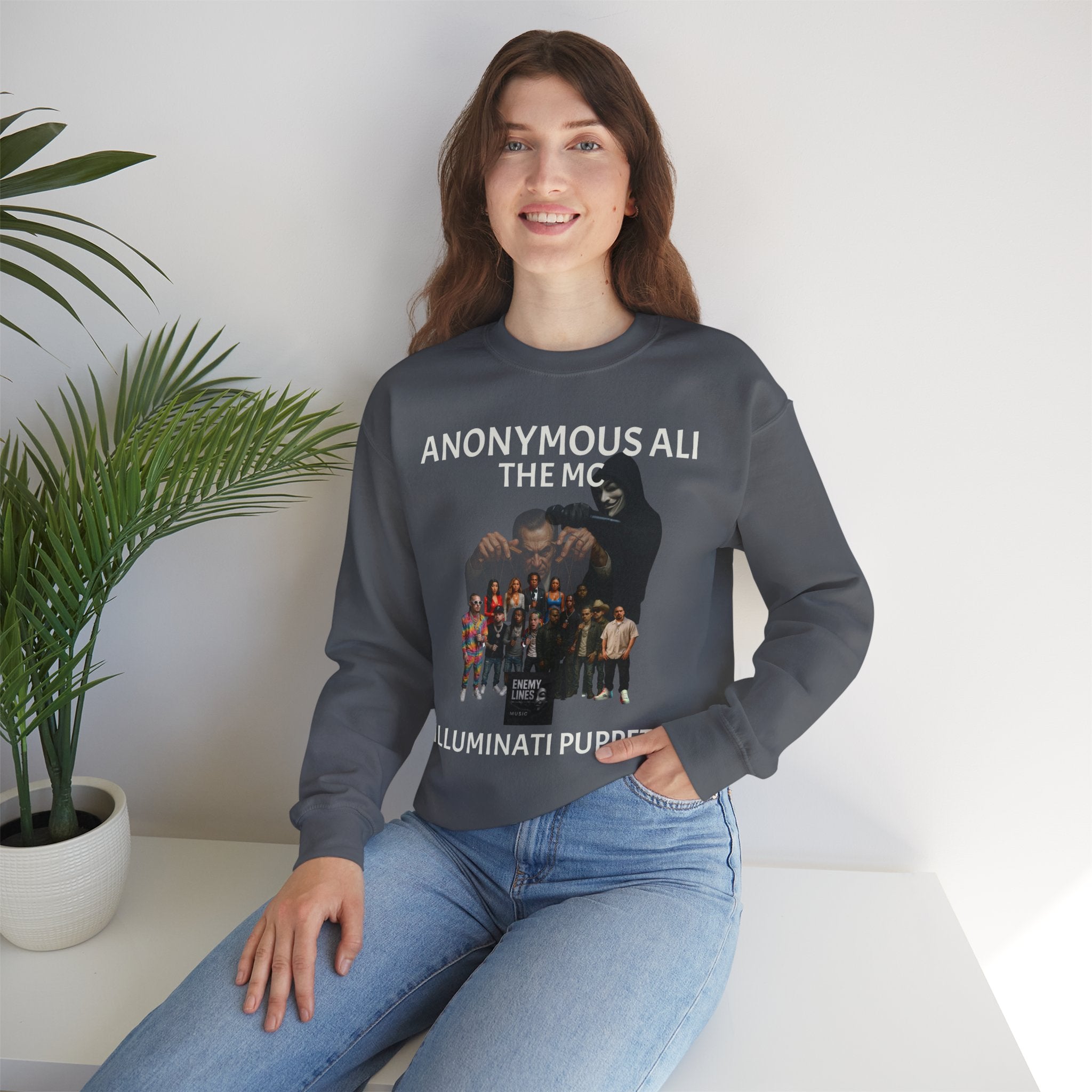 Anonymous Ali The Illuminati Puppets Crewneck Sweatshirt