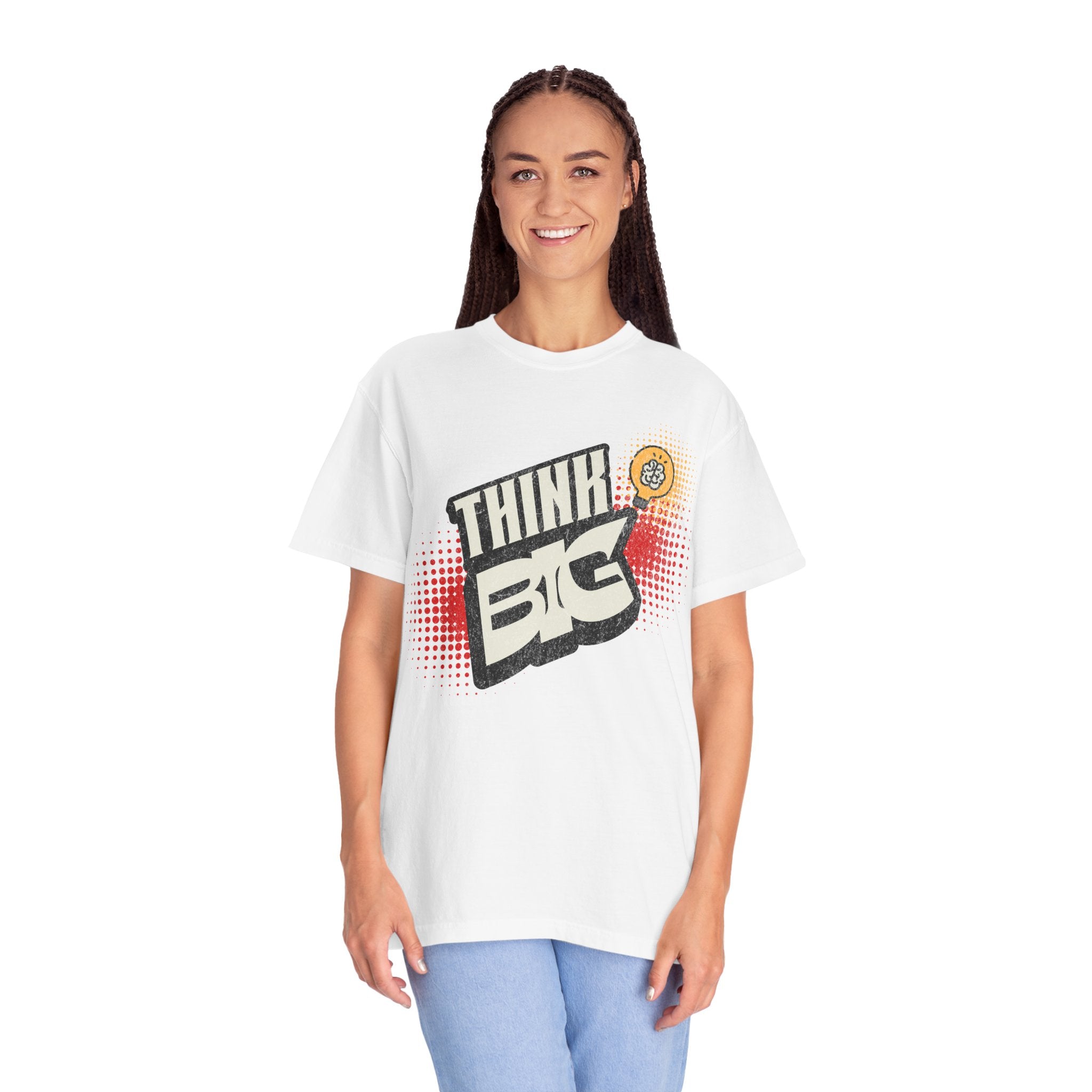 Think Big Graphic Tee — Retro Pop Art Motivational T‑Shirt
