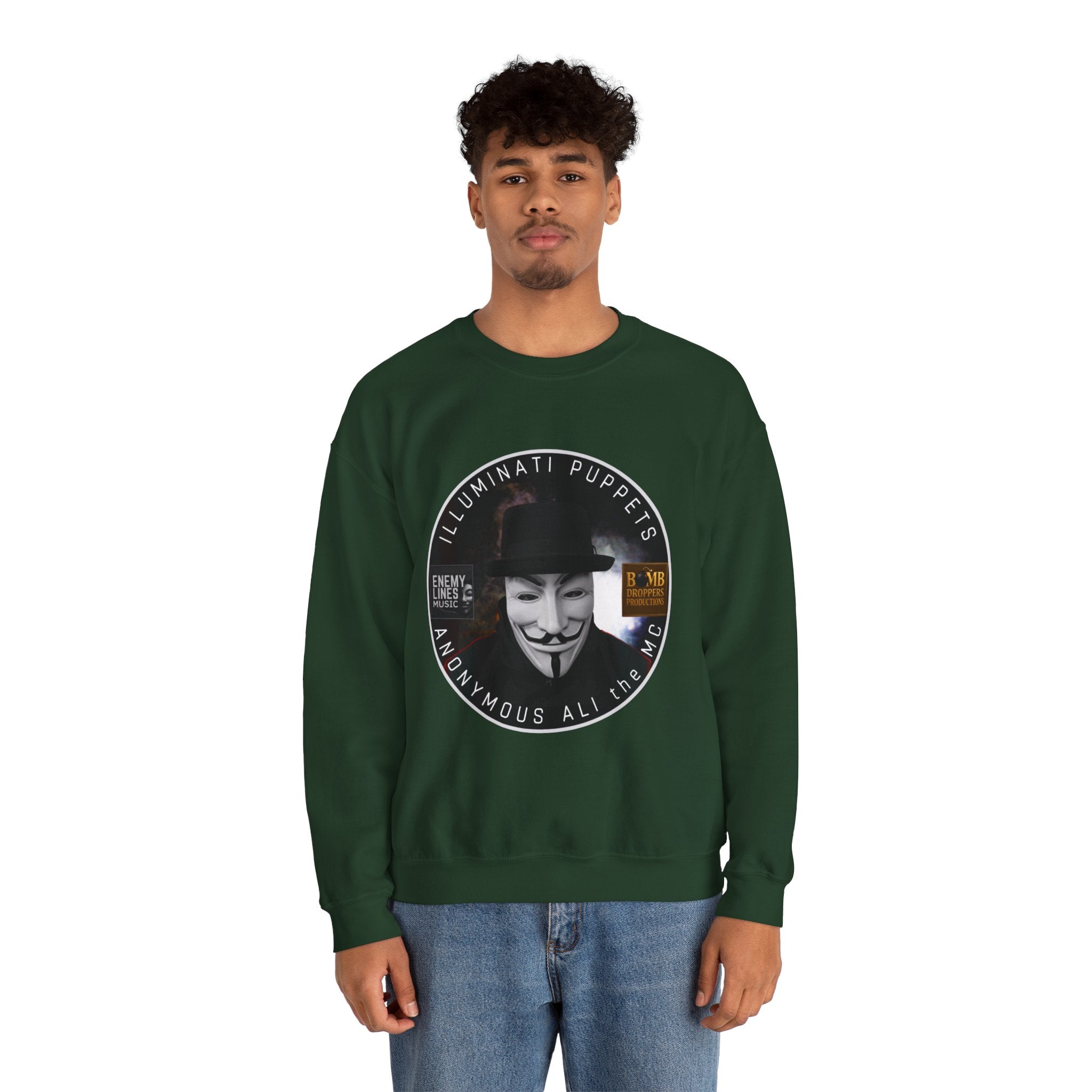 Anonymous All "Illuminati Puppets" Crewneck Sweatshirt