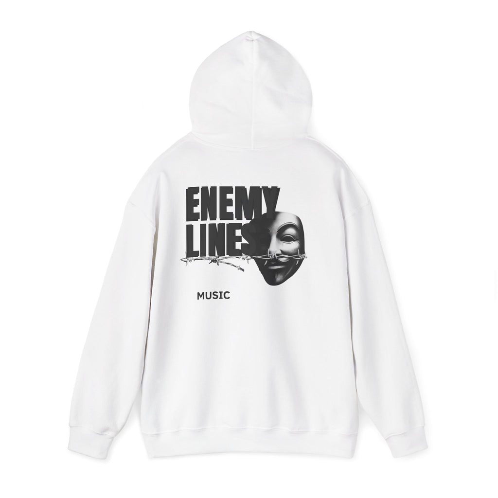 Enemy Lines Music Hoodie (WHITE) — Graphic Band Logo Pullover