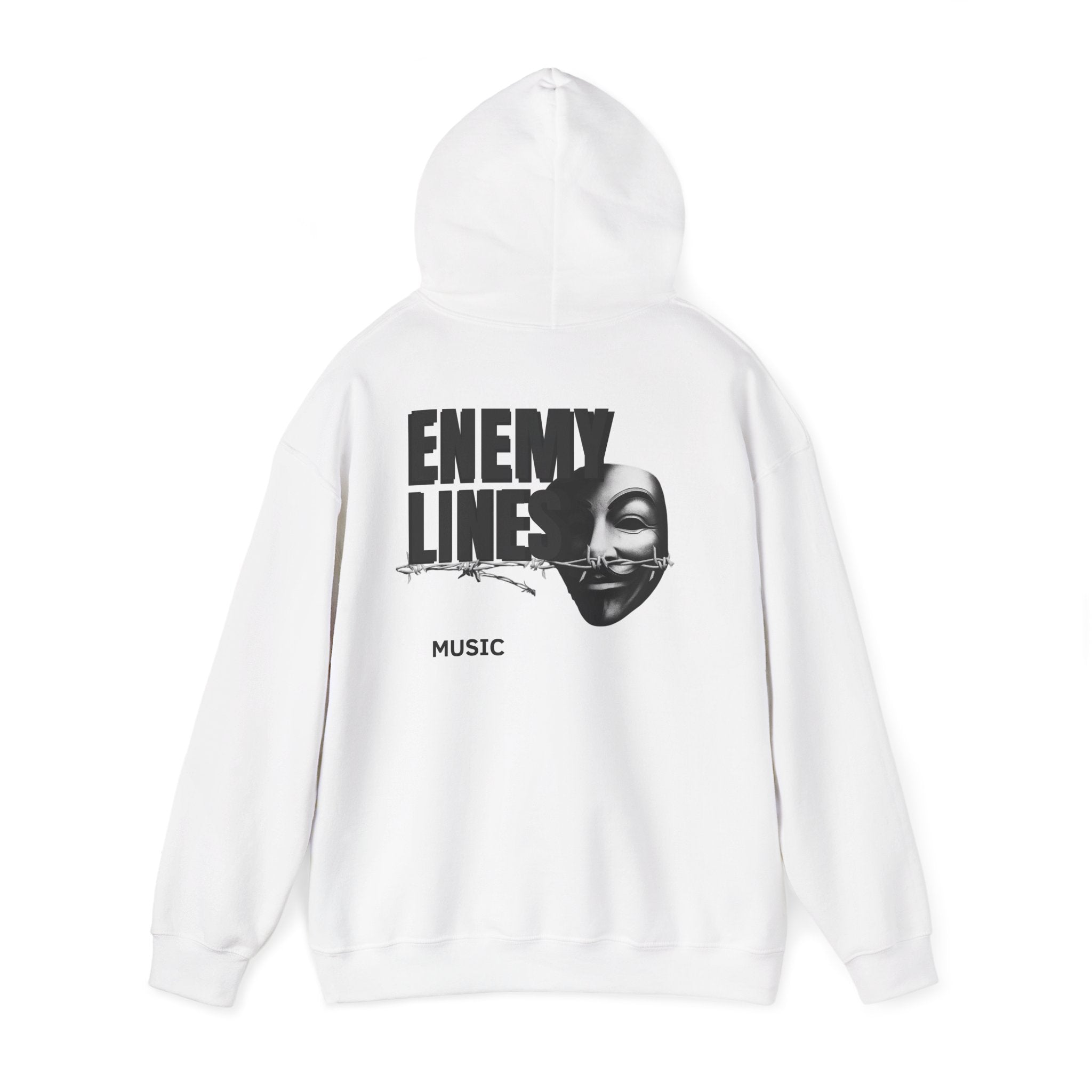 Enemy Lines Music Hoodie (WHITE) — Graphic Band Logo Pullover