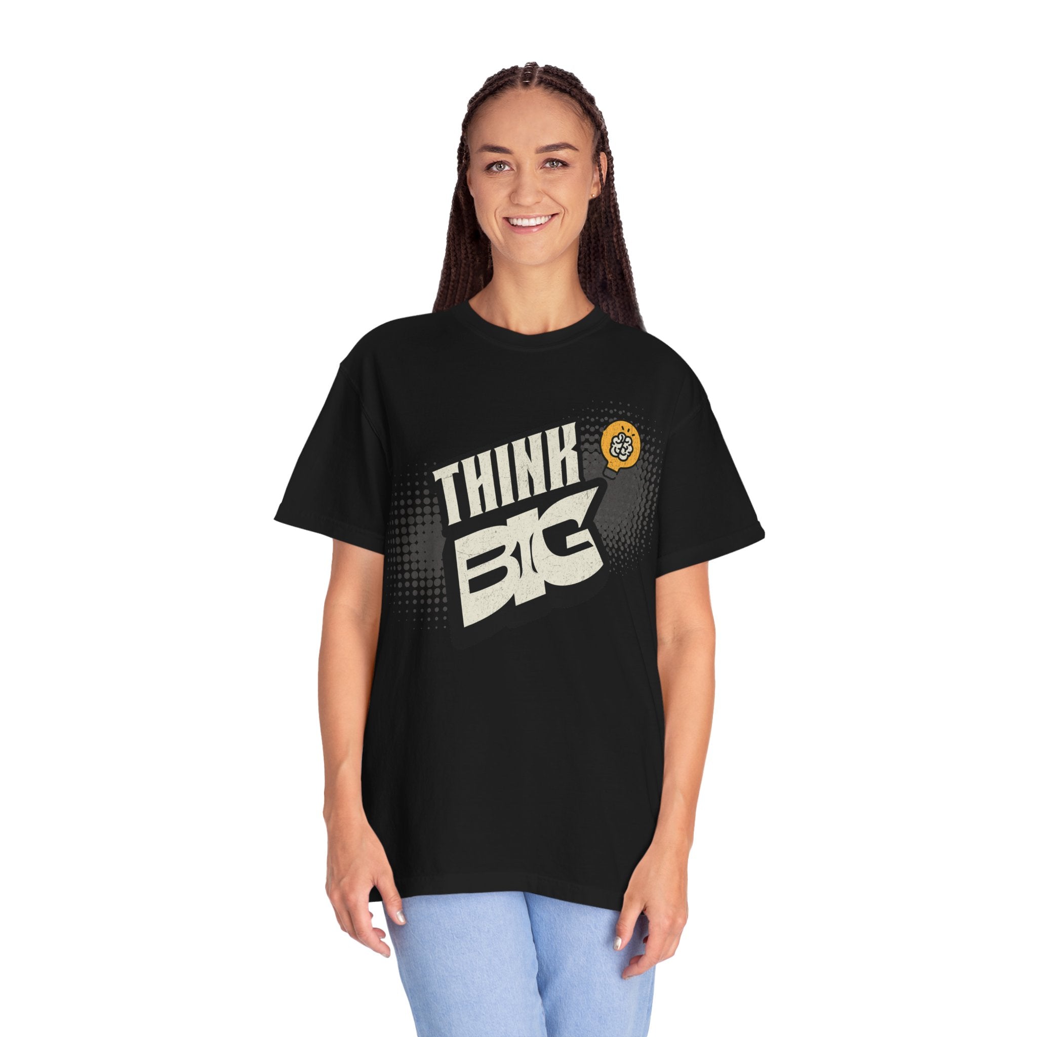 Think Big Graphic T-Shirt — Retro Comic Motivational Tee