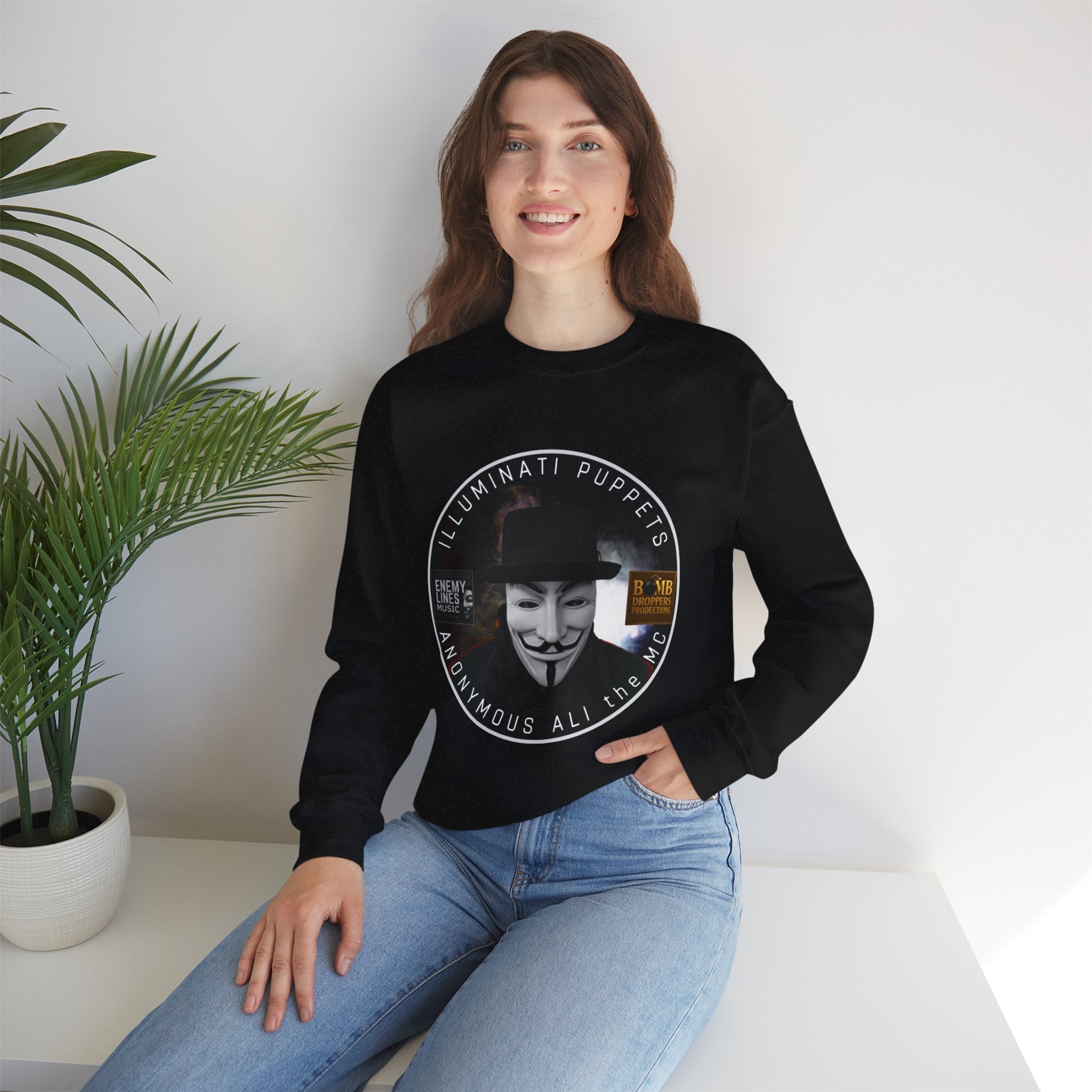 Anonymous All "Illuminati Puppets" Crewneck Sweatshirt