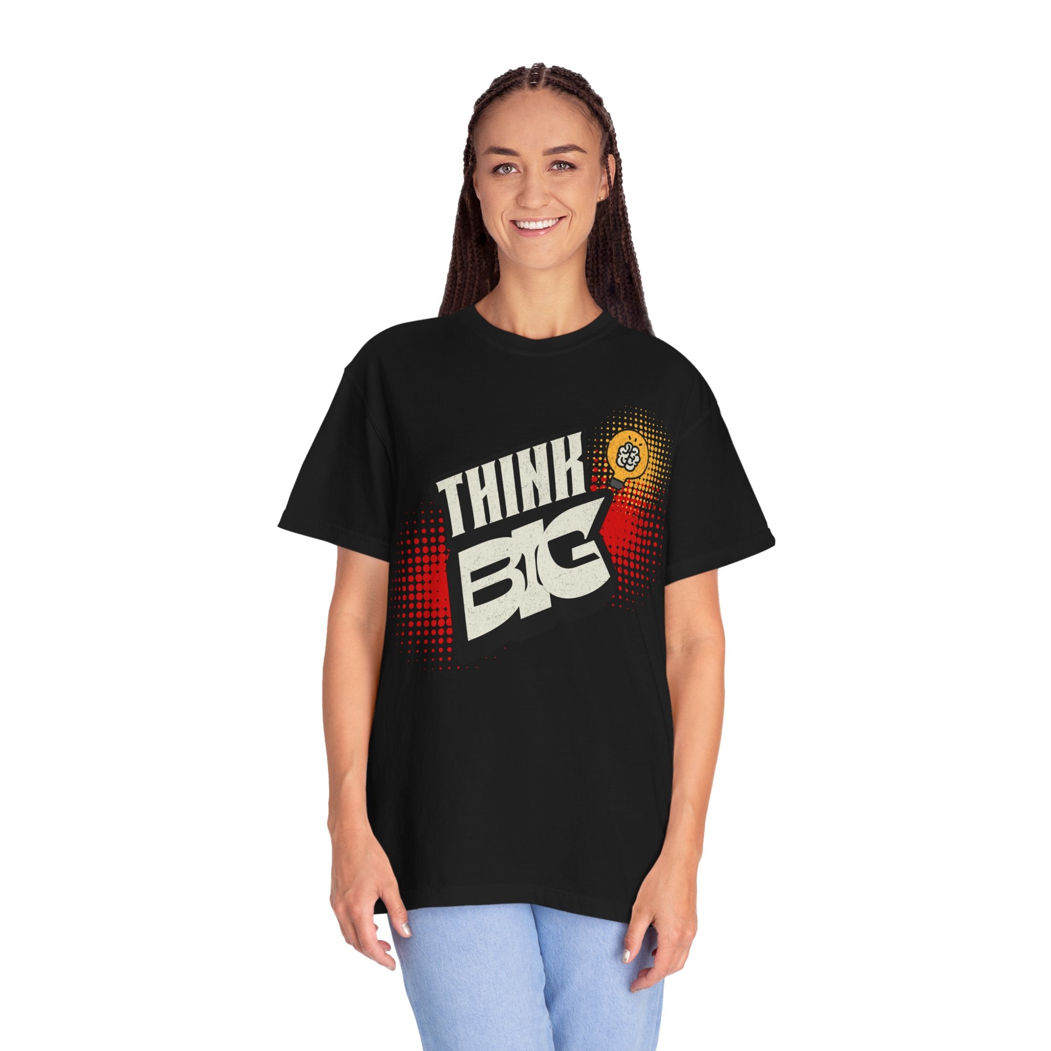 Think Big Graphic Tee — Retro Pop Art Motivational T‑Shirt