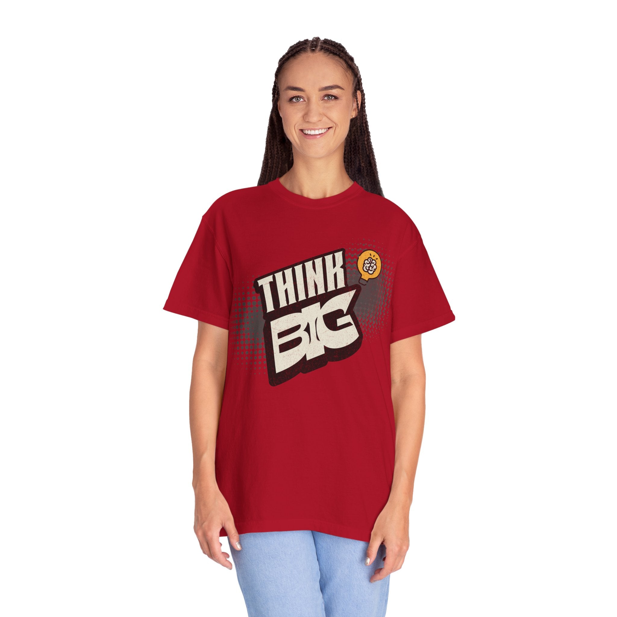 Think Big Graphic T-Shirt — Retro Comic Motivational Tee